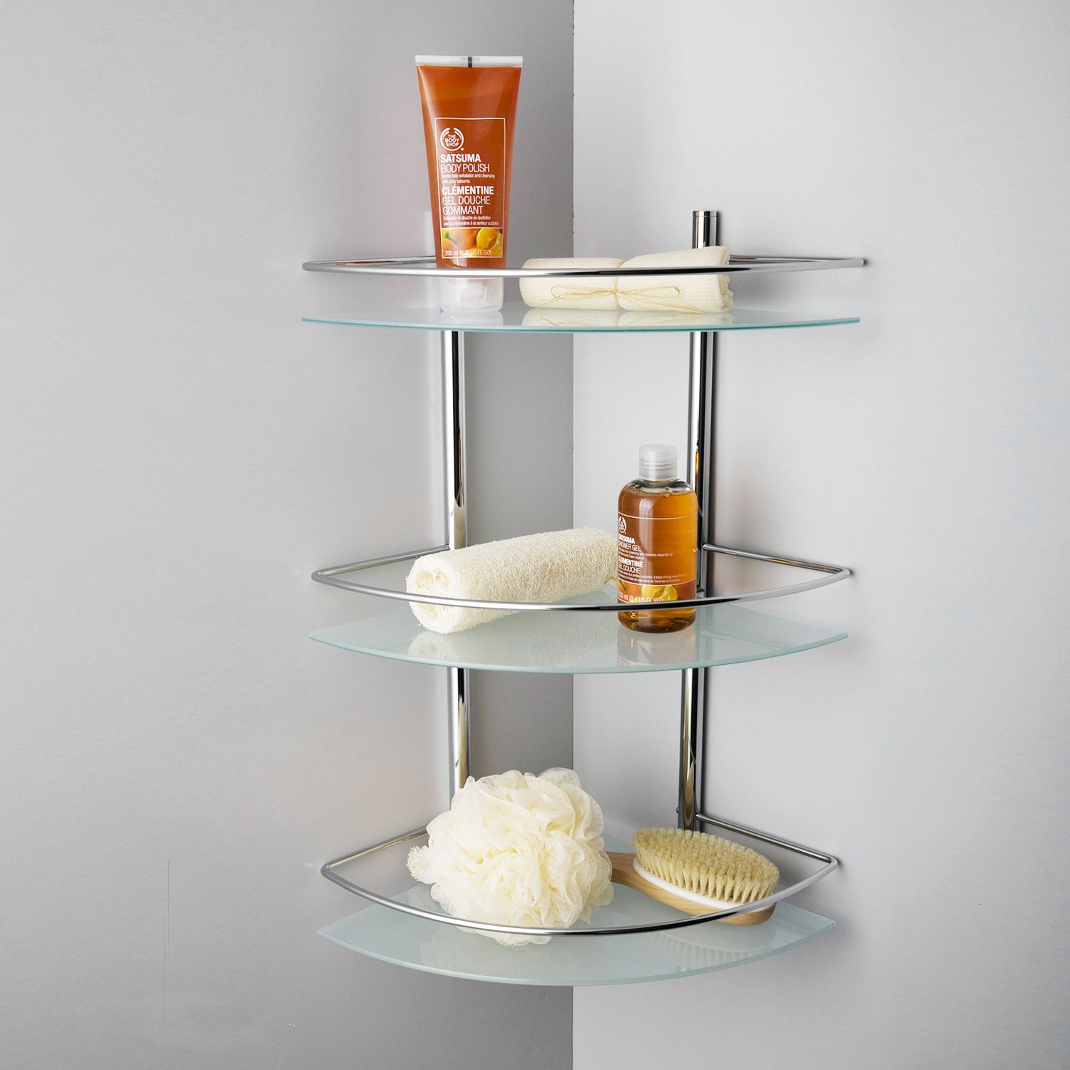 Полка стеклянная угловая, тройная WasserKRAFT, K-3133