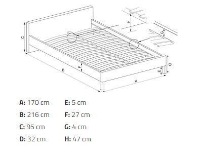Кровать Halmar Merida светло-серый 160/200, V-CH-MERIDA-LOZ-J.POPIEL