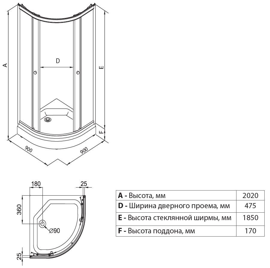 Душевой уголок Triton Хром А1