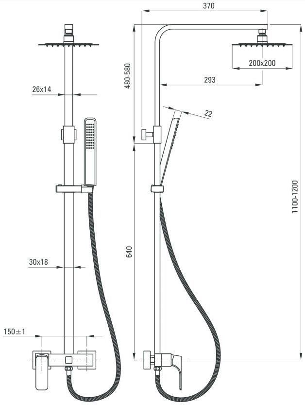 Душевая колонна со смесителем для душа Deante Cascada Hiacynt Bianco, NAC_A1QM