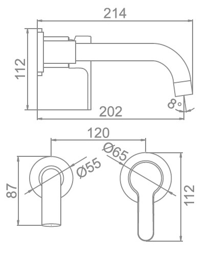 Встраиваемый смеситель для умывальника Ledeme L-1003-1