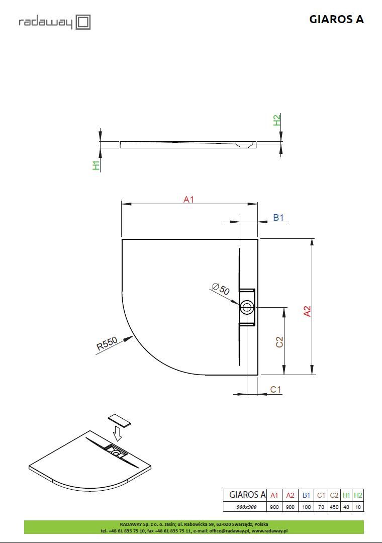 Душевой поддон Radaway Giaros A