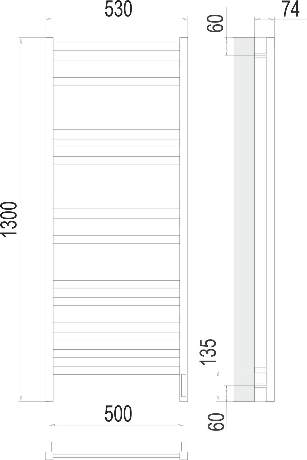 Электрический полотенцесушитель Terminus Енисей П15 50x130