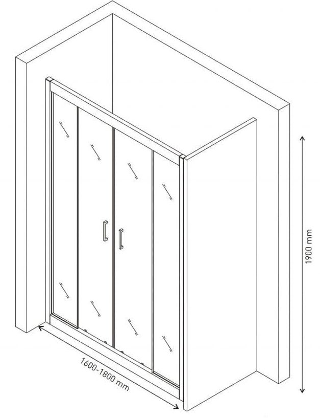 Душевая дверь Berges Porta 160-180, 063103
