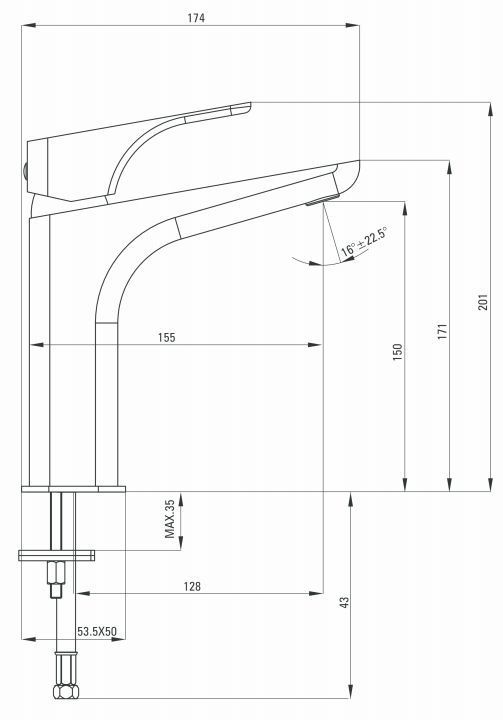 Смеситель для раковины Deante Hiacynt Bianco, BQH_A20K