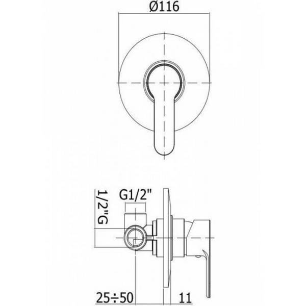 Смеситель встраиваемый Paffoni Blu, BLU010CR