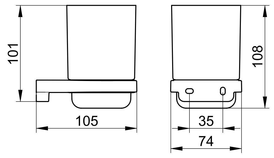 Стакан с держателем Keuco Moll, 12750019000