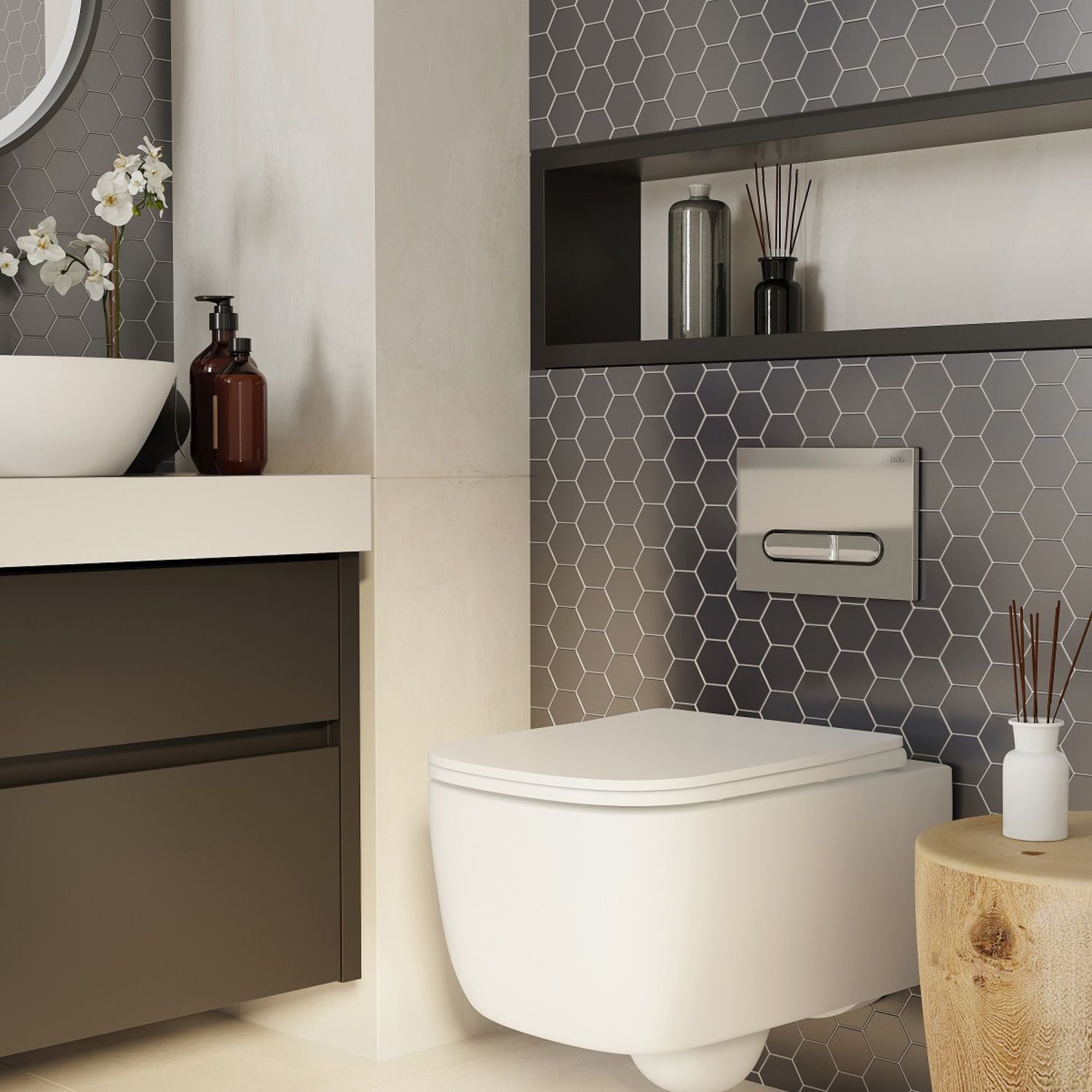 Клавиша смыва, универсальная, хром, Iddis Unifix 031, UNI31CHi77