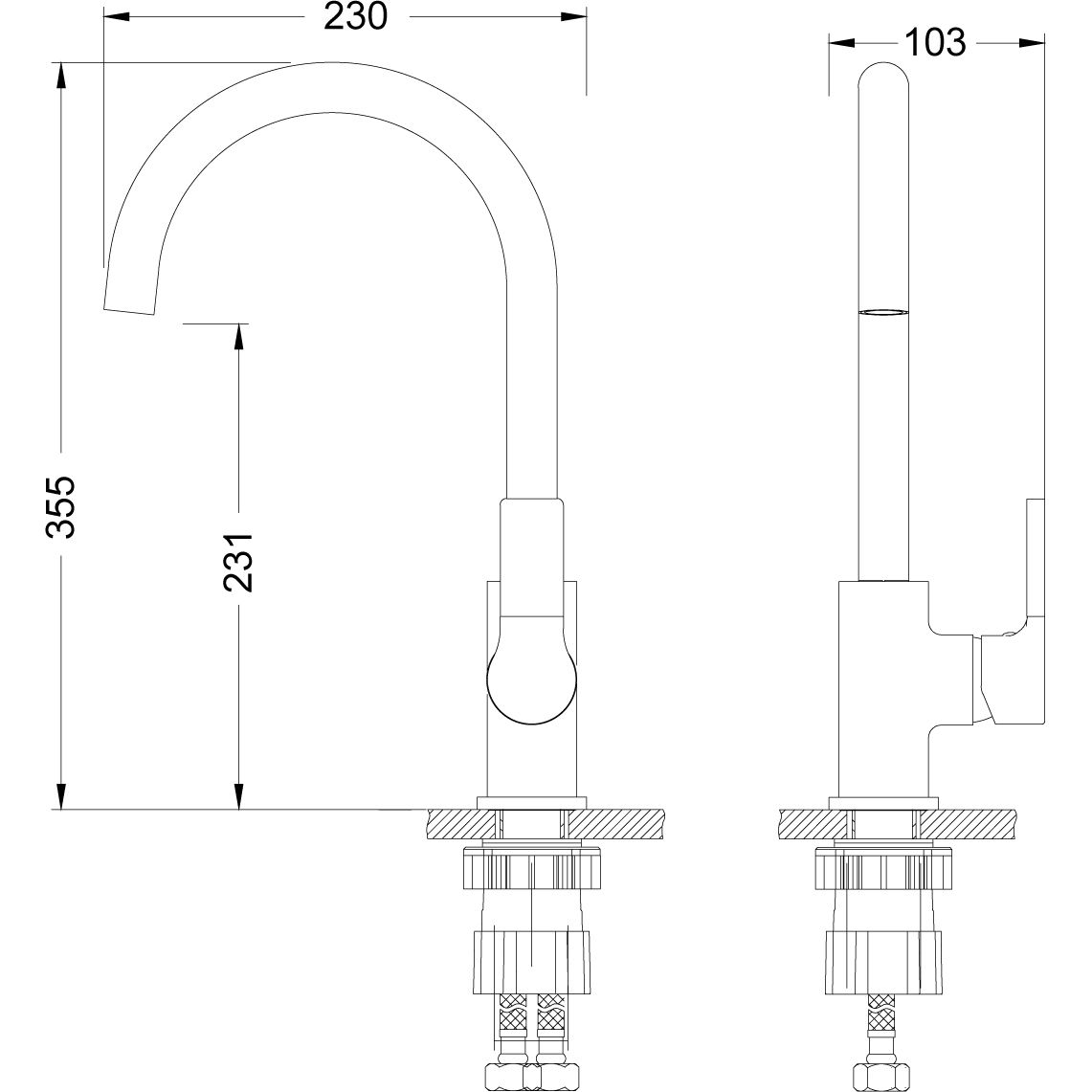 Смеситель для кухни с высоким поворотным изливом Lemark Aura, LM0605C