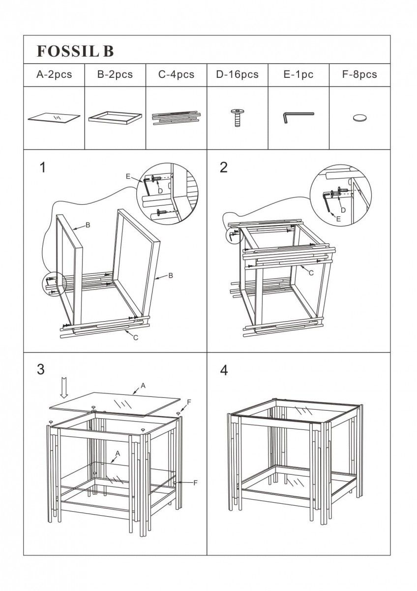 Стол журнальный Signal Fossil B серебряный, FOSSILBSC