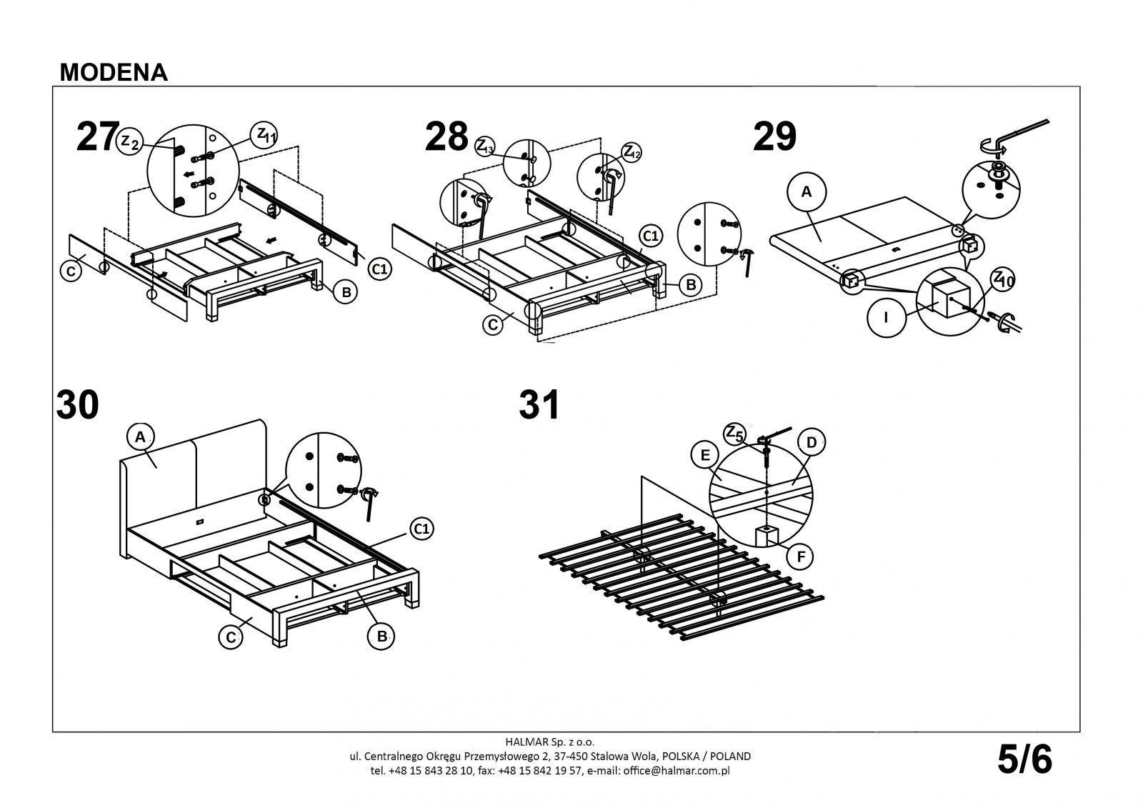 Кровать Halmar Modena серый 160/200, V-CH-MODENA_160-LOZ