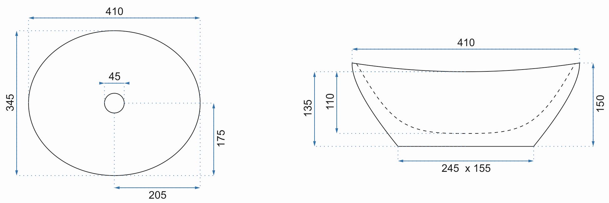 Умывальник Rea Sofia Gold 41x34.5, REA-U9015