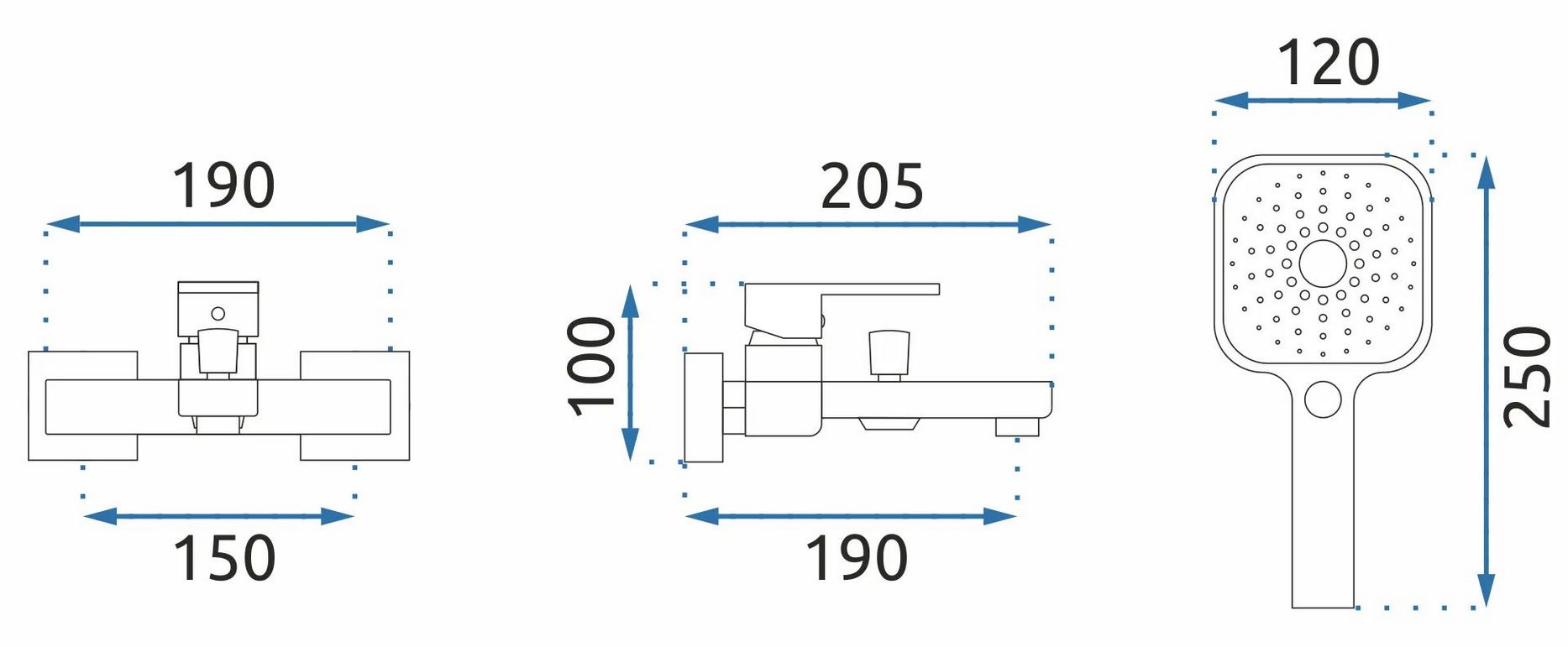 Смеситель для ванны Rea Orix Black, REA-B5133