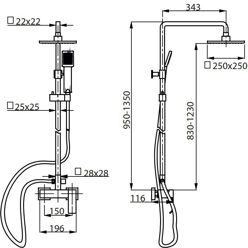 Душевая система Ahti Rauma, RM303100