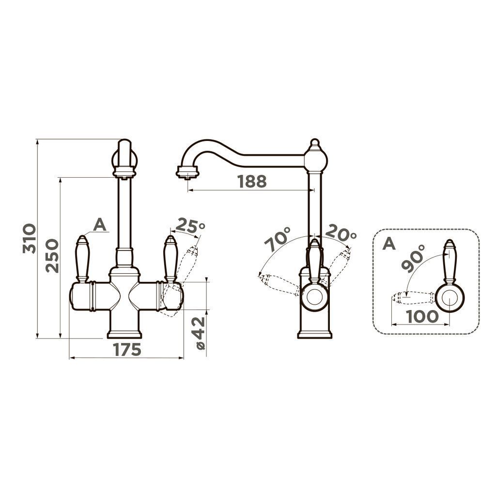 Кухонный смеситель Omoikiri Tottori-АB, 4994009