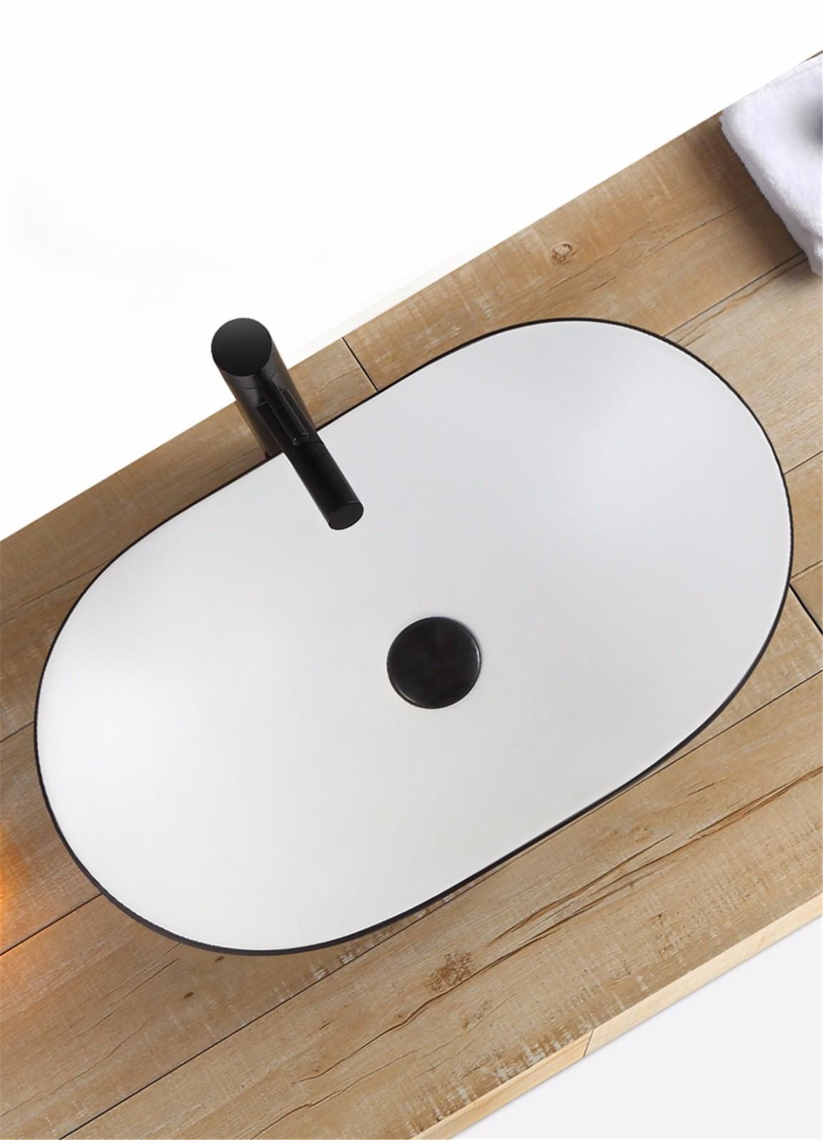 Умывальник Rea Royal Black/White 62.5x36, REA-U6600