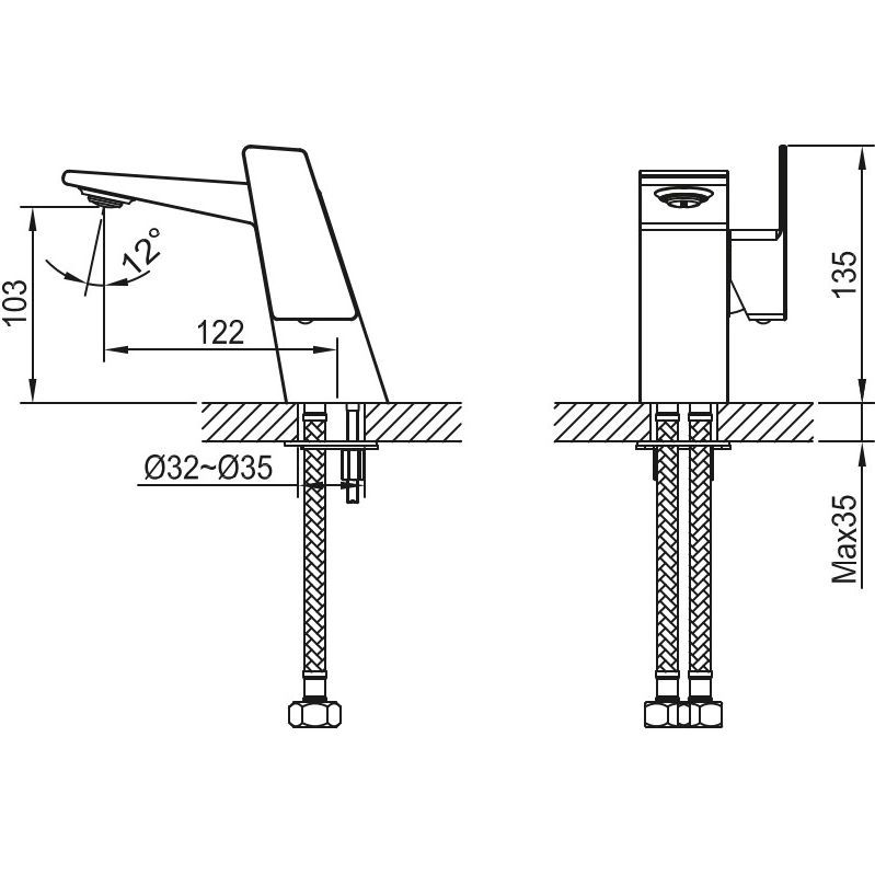 Смеситель для раковины Ahti Helsinki Gold, HE201001