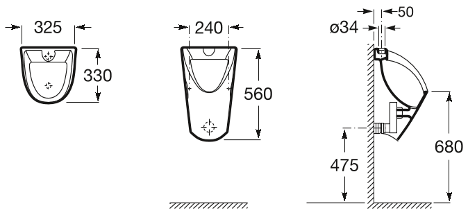 Писсуар с верхним подводом Roca Chic, A35945L000
