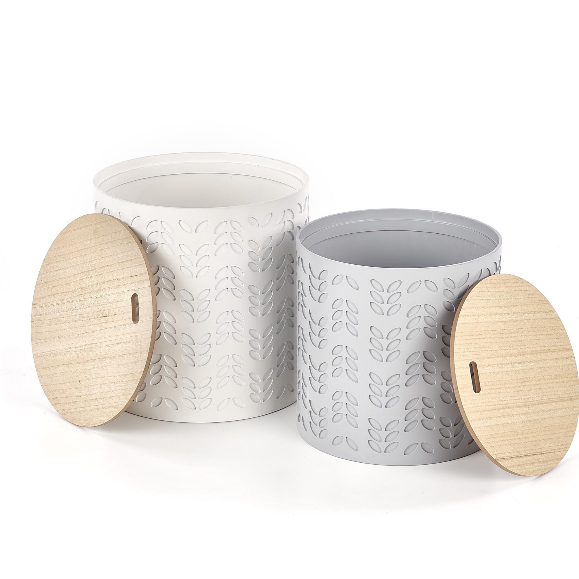 Комплект Halmar Alba (2 стола журнальных) белый матовый/серый матовый, V-CH-ALBA-LAW