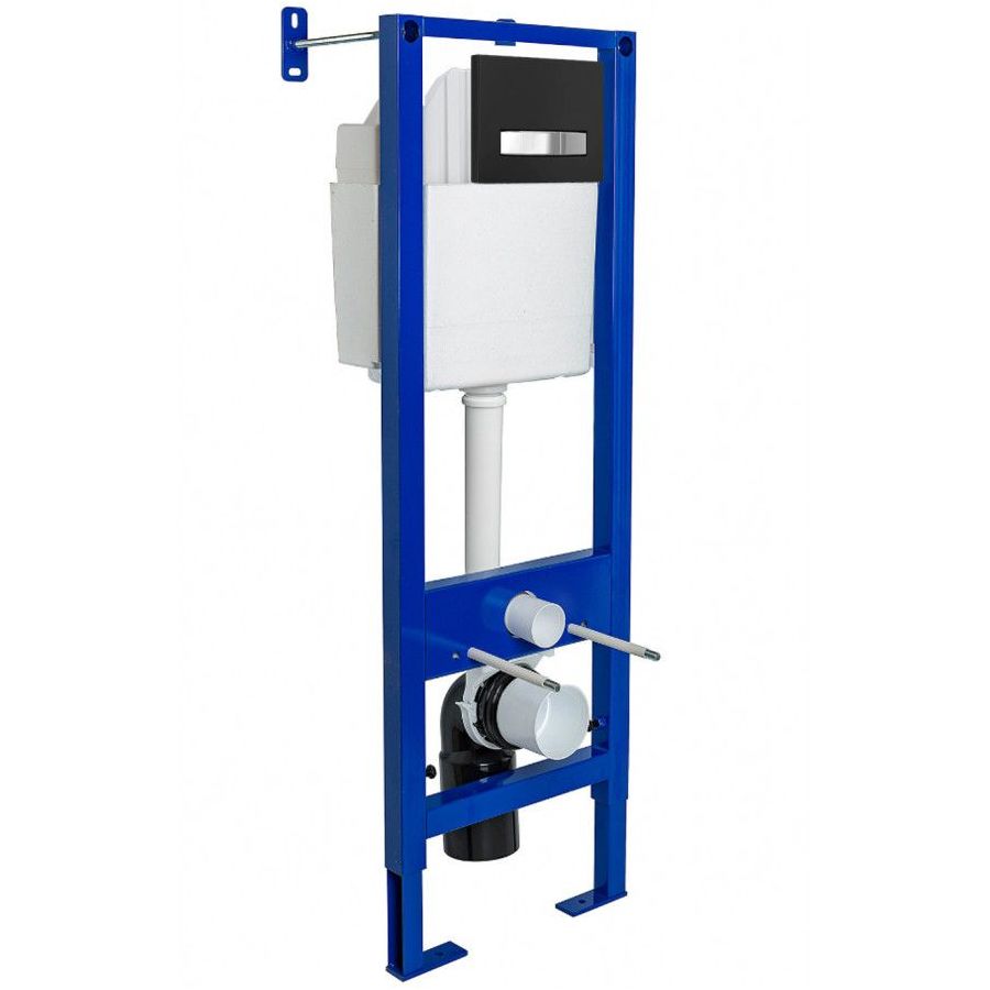 Инсталяция для скрытого монтажа унитаза Berges АТОМ Line 410 кнопка черная SoftTouch/хром, 040342