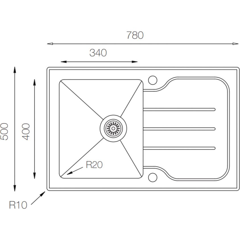 Мойка со стеклом ZorG GS 7850 black