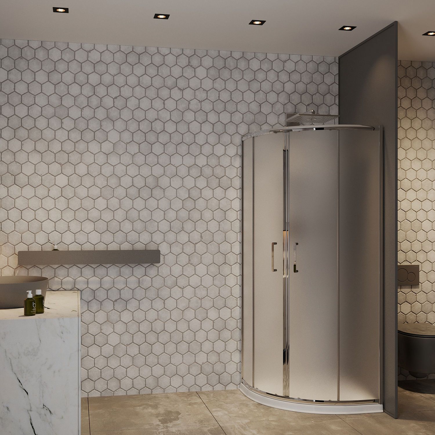 Душевой уголок Roxen Santi 90x90 матовое стекло, 55020-90C