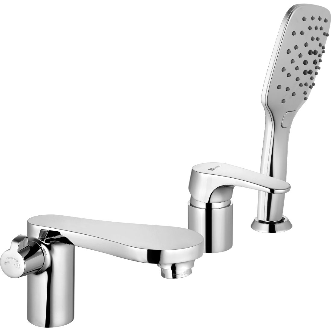 Смеситель для ванны встраиваемый на 3 отверстия с аксессуарами Lemark Shift, LM4347C