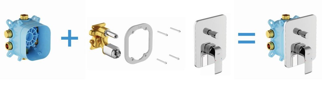 Смеситель настенный с переключателем Ravak Flat FL 065.00, X070123