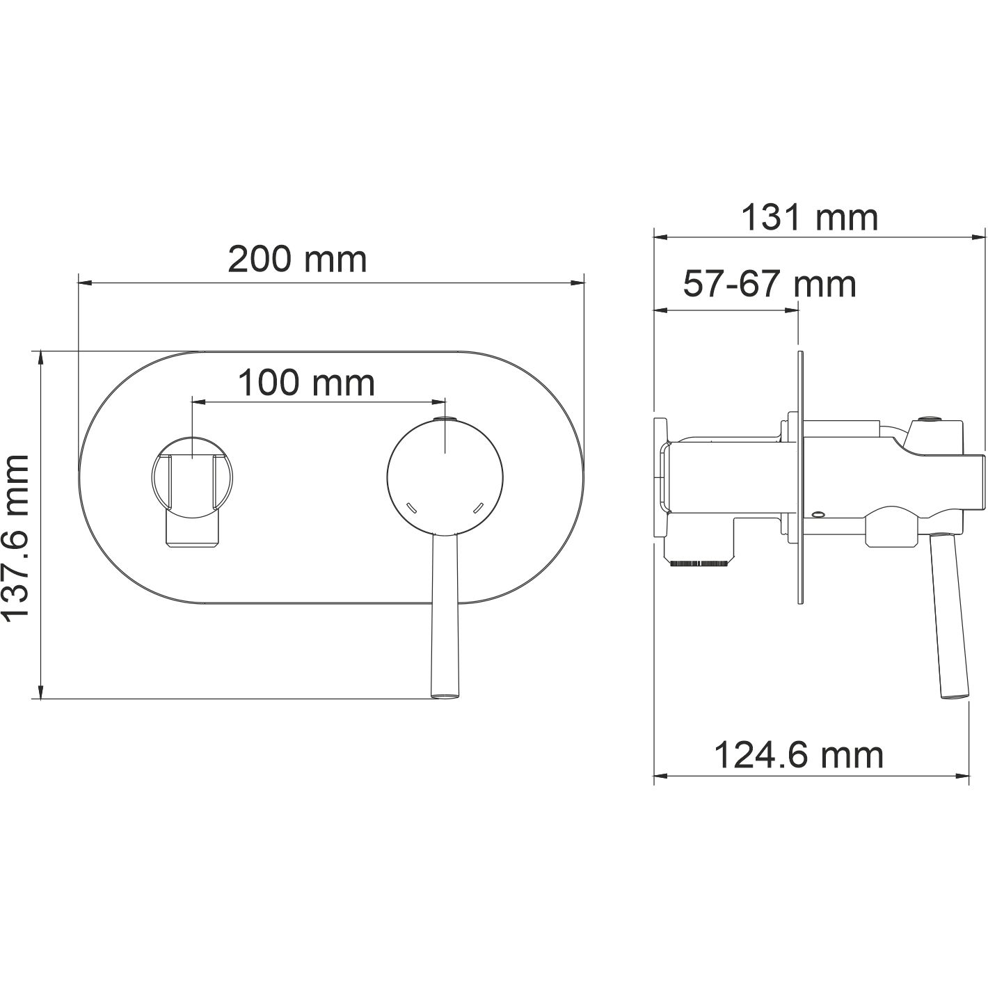 Встраиваемый смеситель для душа с гигиенической лейкой WasserKRAFT Main, 4138