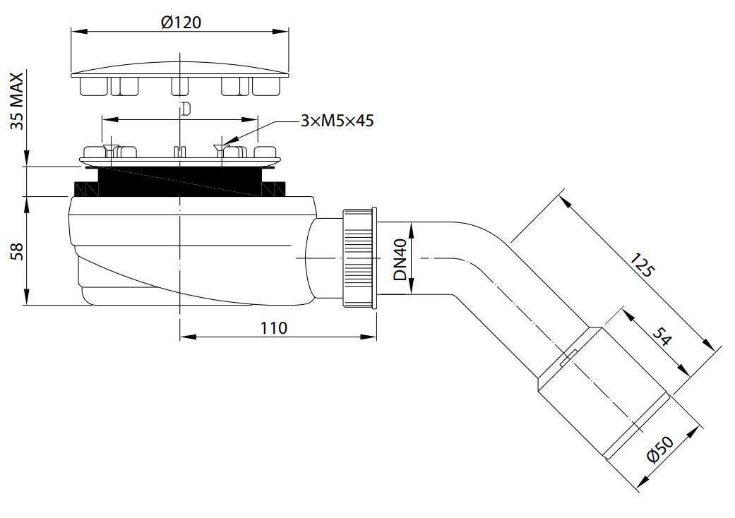 Сифон Radaway R580 White, R580W