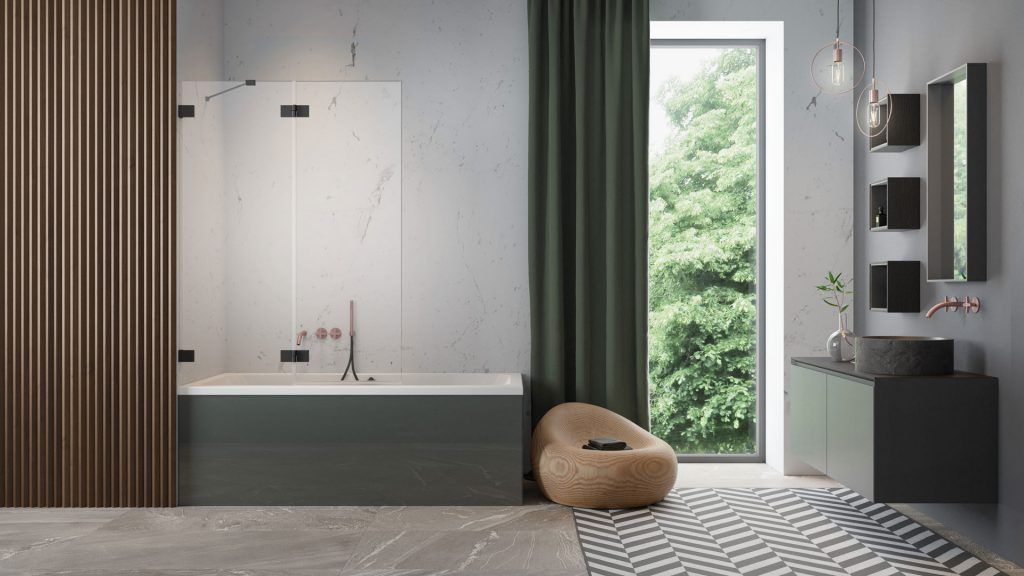 Шторка на ванну Radaway Essenza Pro Black PND II