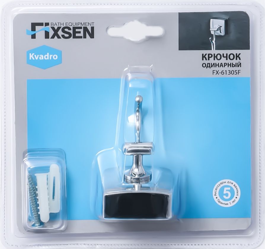 Крючок одинарный Fixsen Kvadro, FX-61305F