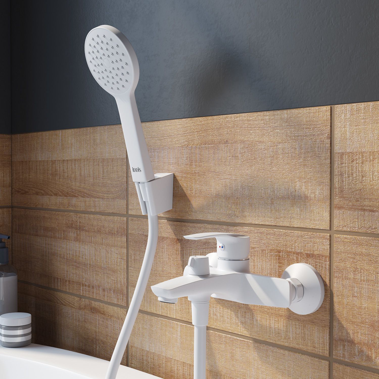 Смеситель для ванны, белый матовый, Iddis Ray, RAYWT02i02