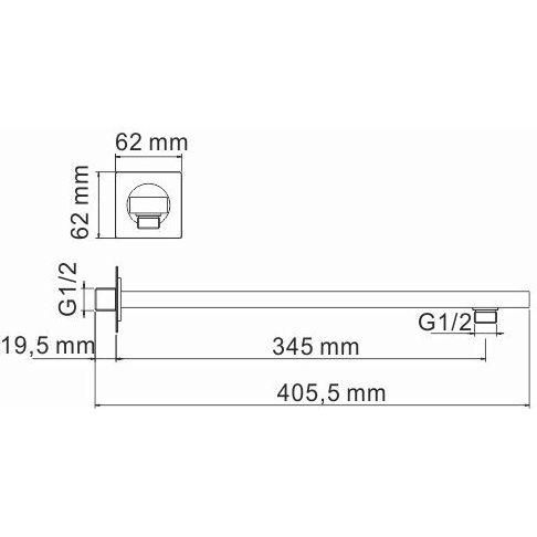 Верхний излив для душа WasserKRAFT, A180