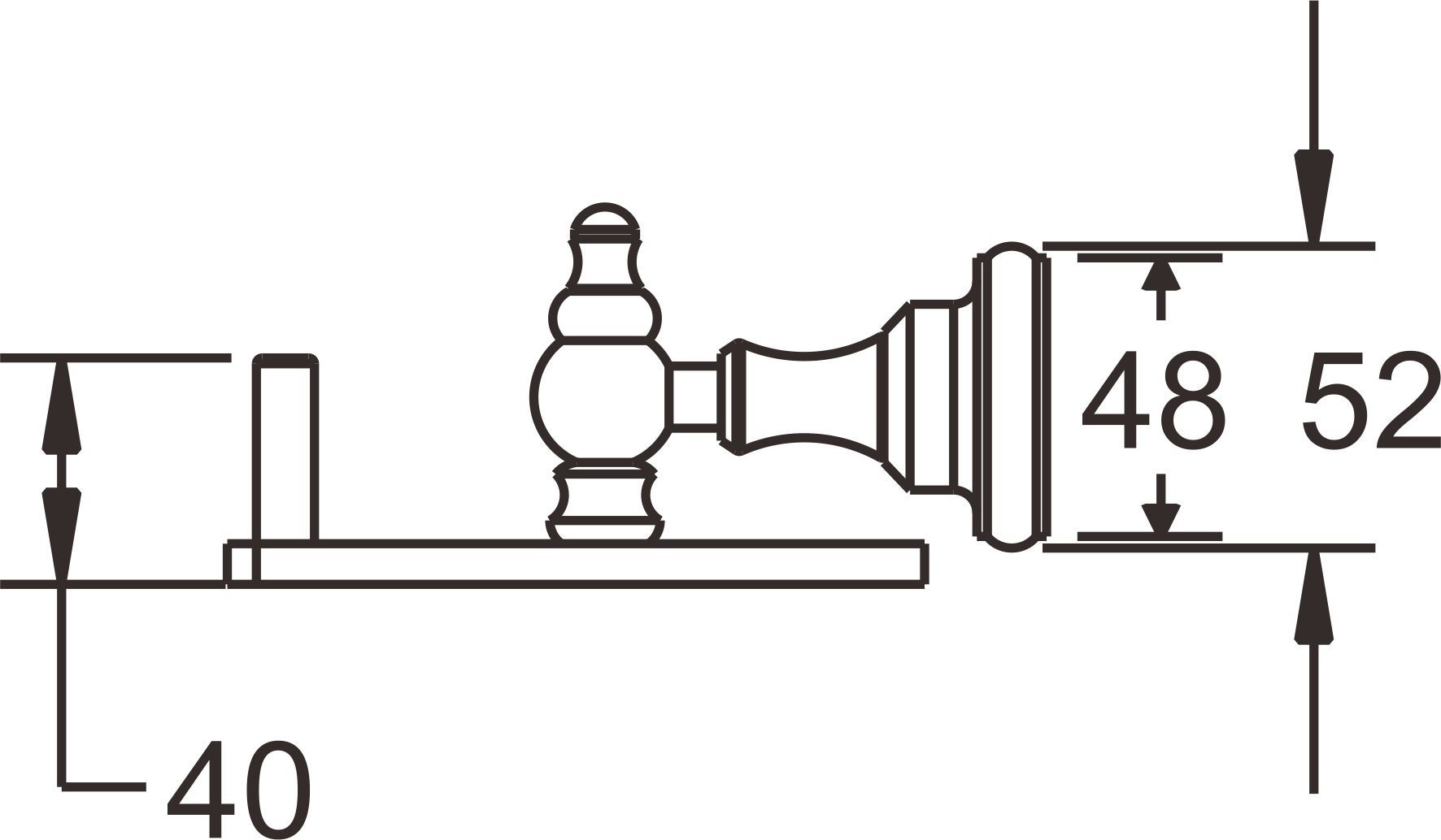 Полка стеклянная 1-ярусная Rose, RG1119Q