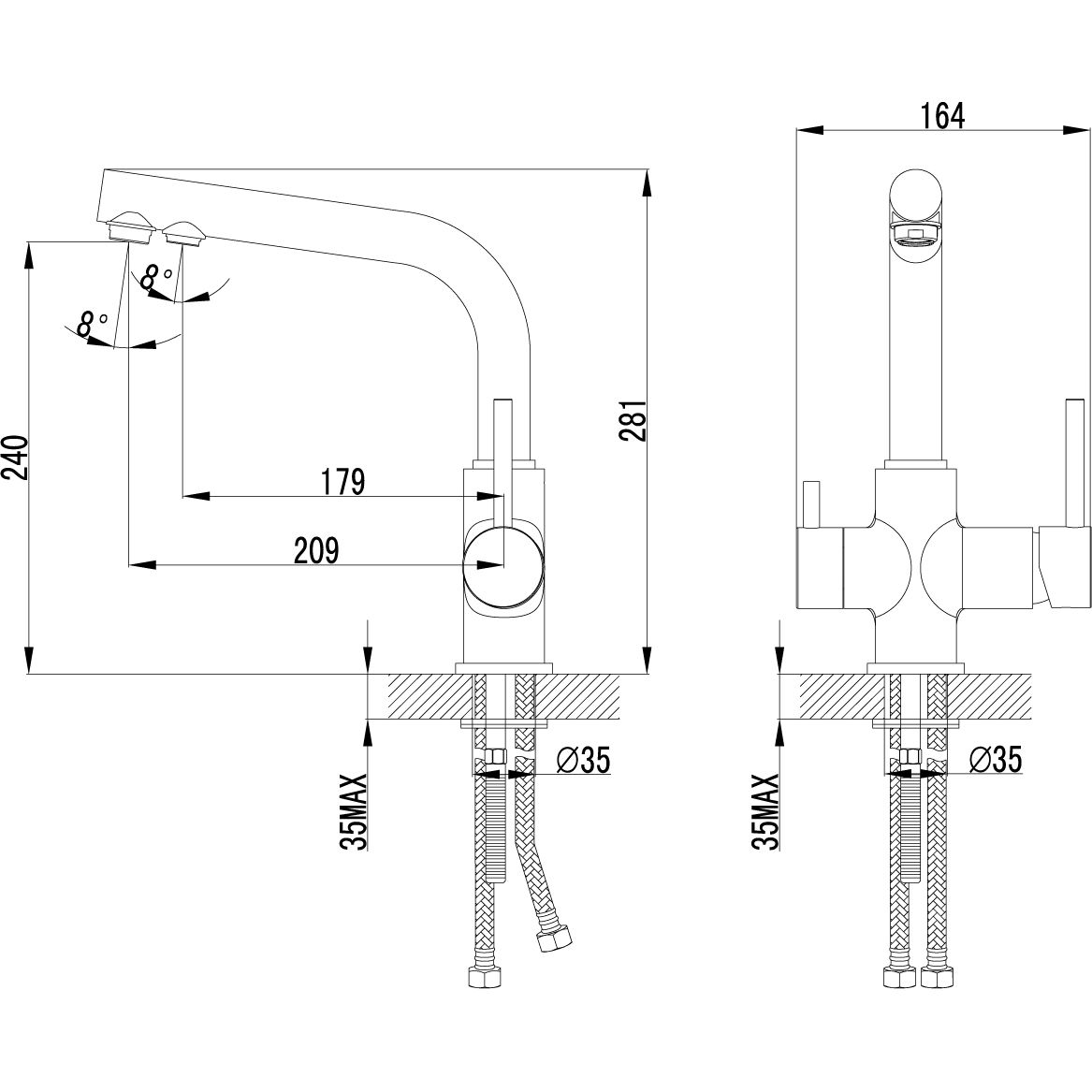 Смеситель для кухни с подключением к фильтру питьевой воды Lemark Comfort, LM3061C