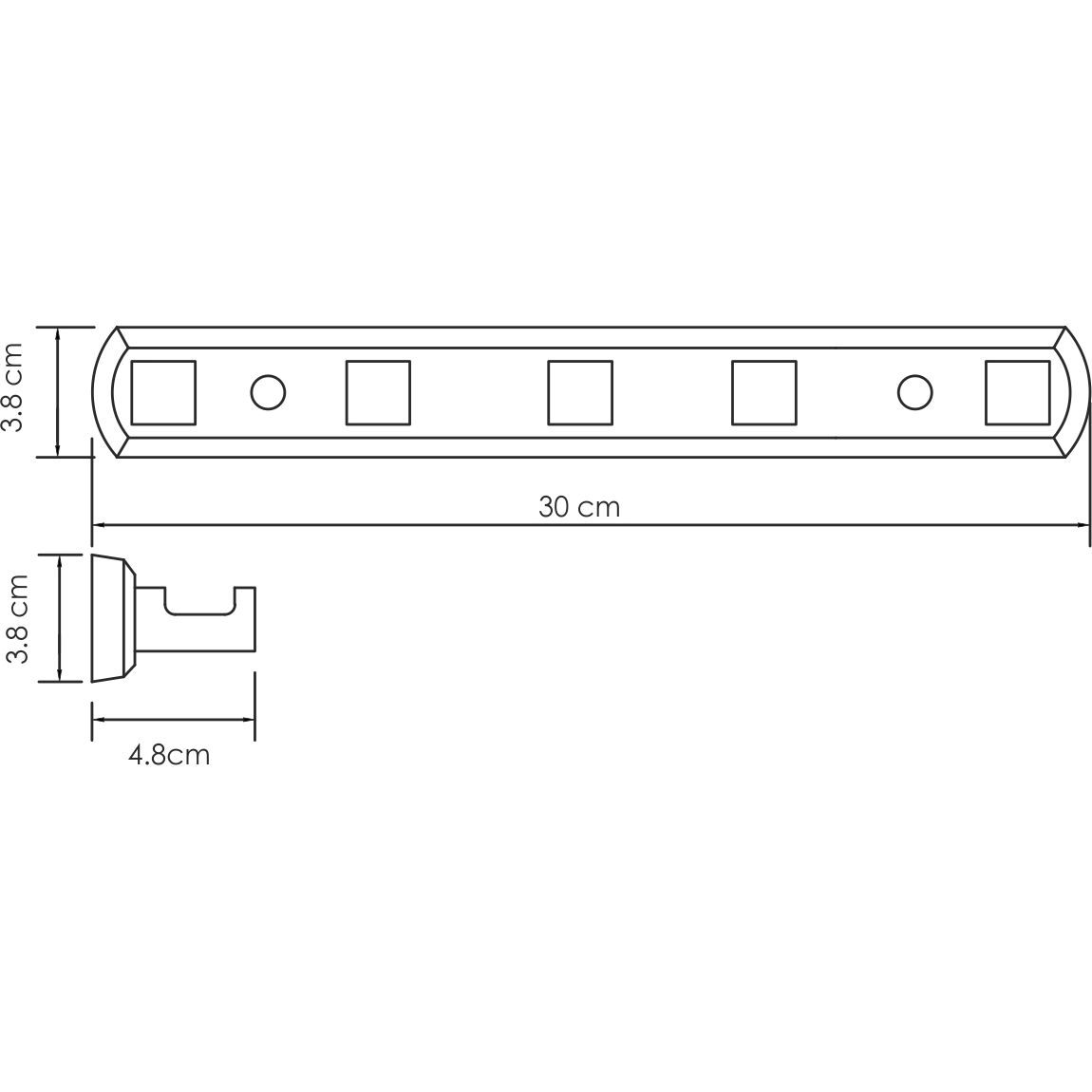 Кронштейн настенный, 5 крючков WasserKRAFT Lippe, K-6575