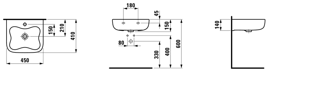 Мини-раковина Laufen Florakids 48x41, 8.1503.1.000.104.1