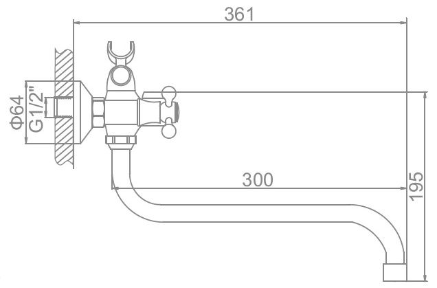 Смеситель для ванны Ledeme L2309