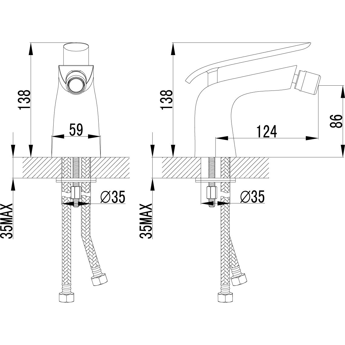 Смеситель для биде Lemark Melange, LM4908CW