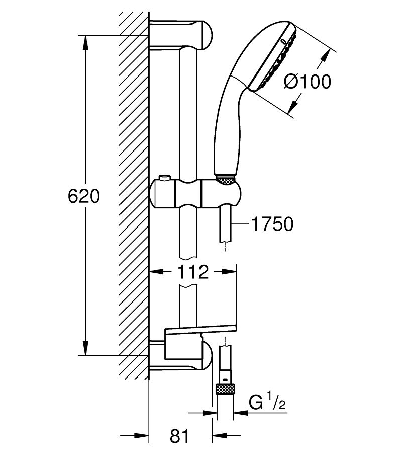 Душевой гарнитур Grohe New Tempesta 100, 27927001