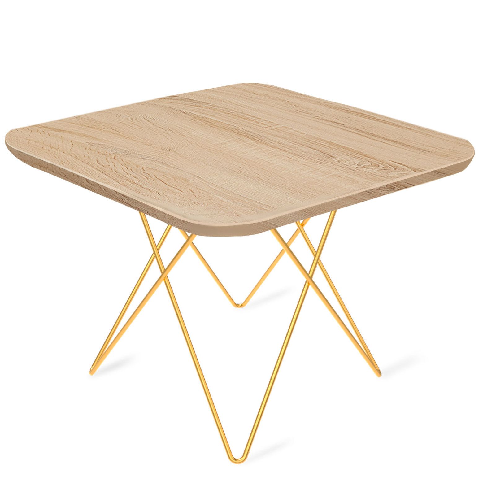 Столик журнальный Sheffilton SHT-TU37/ЛДСП 60/60 золото/дуб сонома, 193847