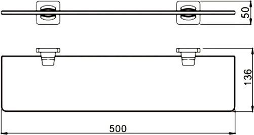 Полка стеклянная Rose, RG1519H