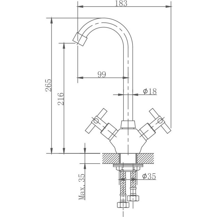 Смеситель для кухни (нержавейка) Haiba HB49808