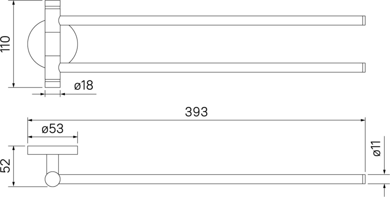 Полотенцесушитель двойной, сплав металлов, Iddis Sena, SENSS20i49