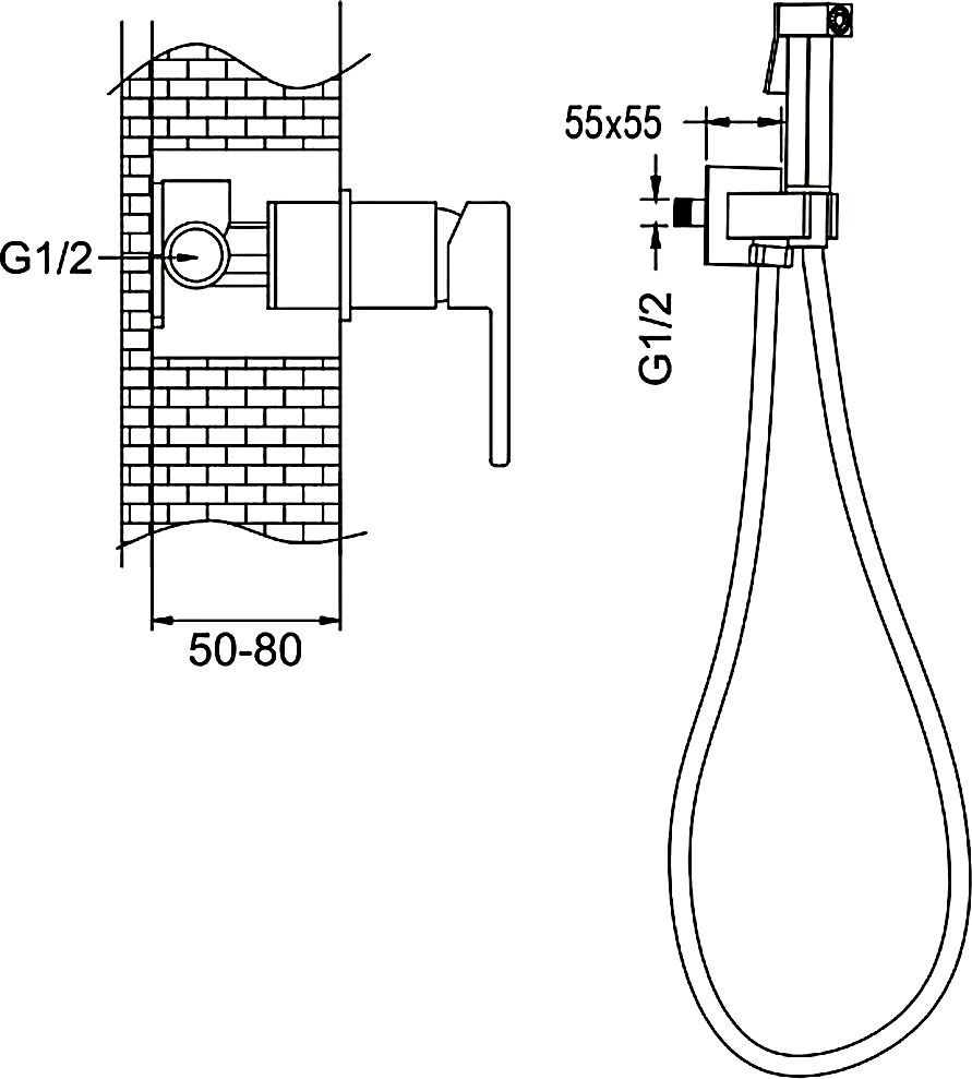 Гигиенический душ Rose, R2805H