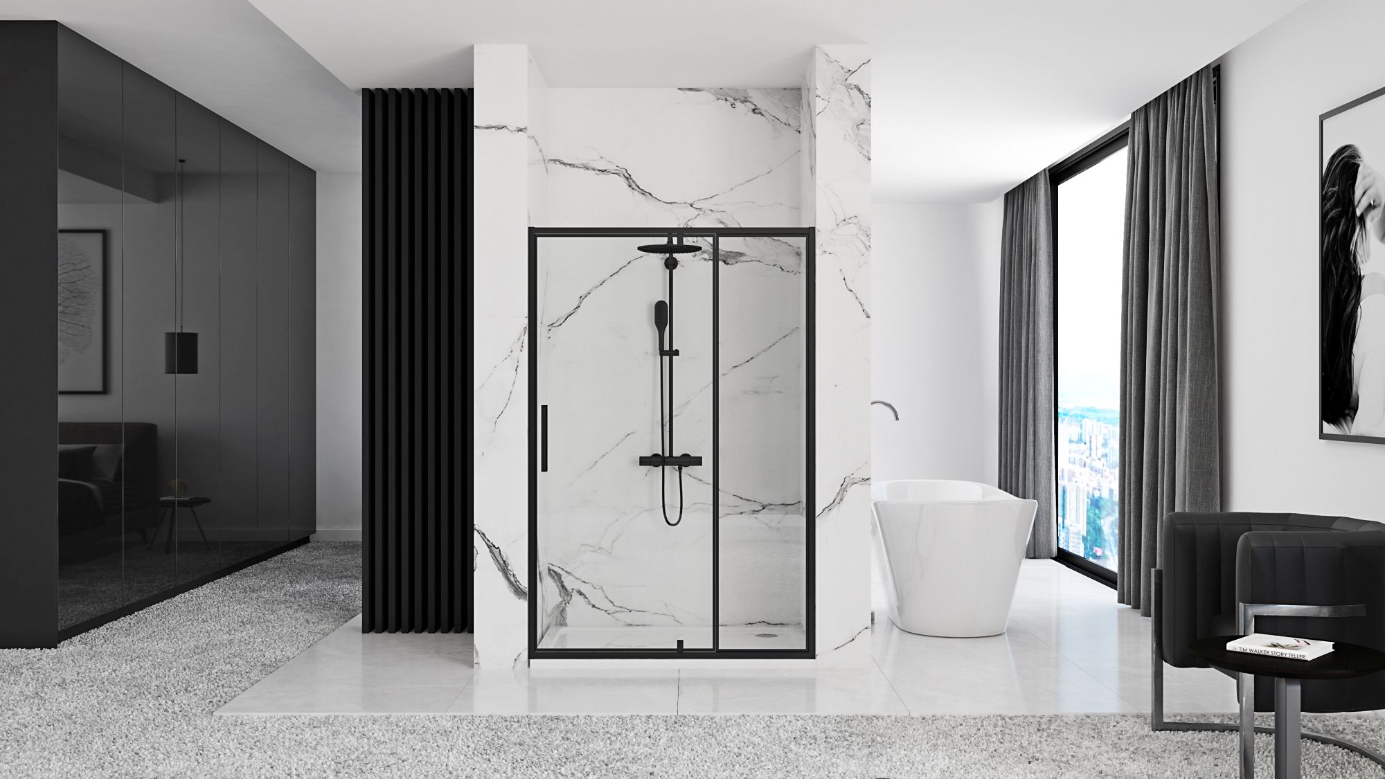 Душевая дверь Rea Rapid Swing 120, REA-K6413