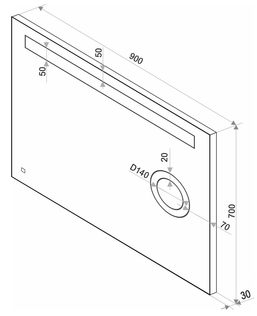 Зеркало Континент Eldorado LED с увеличительным зеркалом 90x70