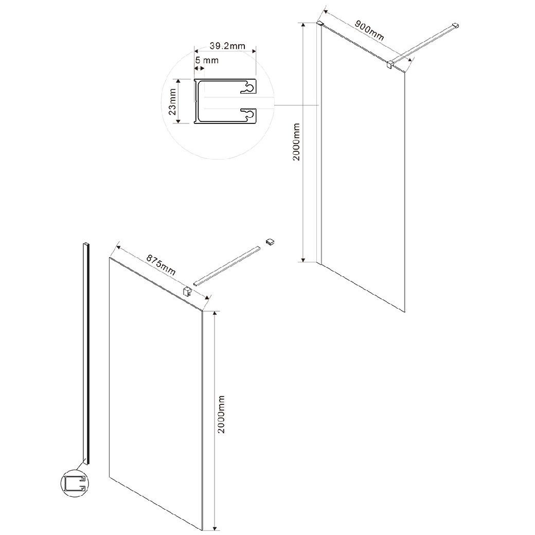 Душевая перегородка Vincea Walk-In 90, VSW-1H900MR