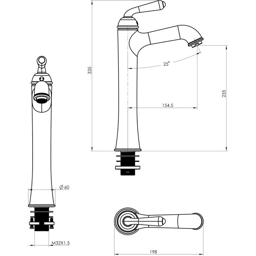 Смеситель для умывальника Vivi Felice 0525 Cromo